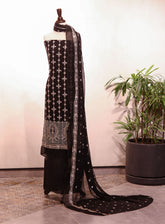Royal Fashion Embroidered Chiffon Suits Unstitched 2 Piece - RF25EE 109 BLACK